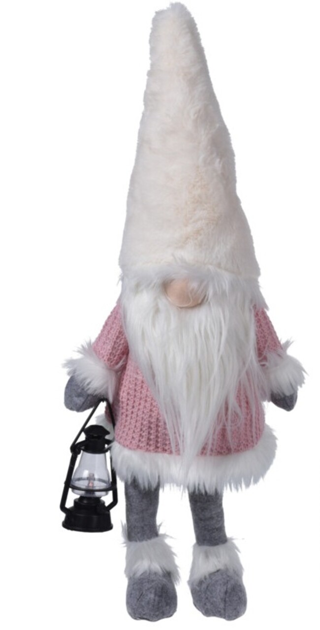 Decoratiune luminoasa Gnome w pink body, 26x18x51 cm, plus, alb/roz - imagine 3